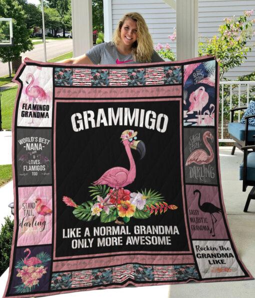 Buy Flamingo Grammingo Like A Normal Grandma Only More Awesome Quilt Blanket & Quilt Bedding Set Great Customized Blanket Gifts For Birthday Christmas Thanksgiving