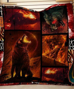 Buy Fire Wolves Quilt Blanket & Quilt Bedding Set Great Customized Blanket Gifts For Birthday Christmas Thanksgiving