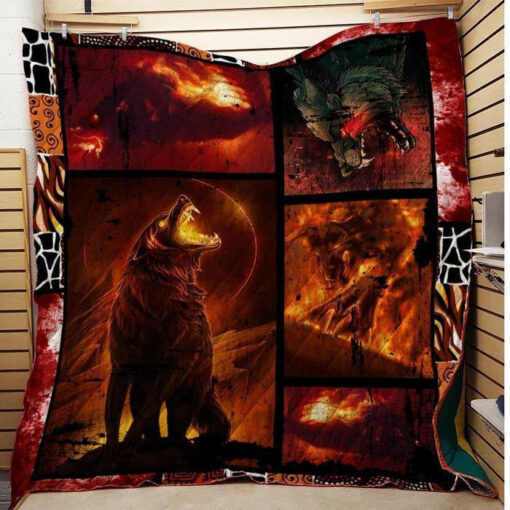 Buy Fire Wolves Quilt Blanket & Quilt Bedding Set Great Customized Blanket Gifts For Birthday Christmas Thanksgiving