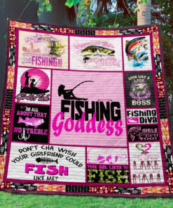 Buy Fishing Goddess I'M All About That Quilt Blanket & Quilt Bedding Set Great Customized Gifts For Birthday Christmas Thanksgiving Perfect Gifts For Fishing Lover