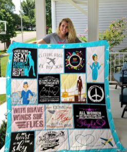 Buy Flight Attendant Getting High Is My Job Quilt Blanket & Quilt Bedding Set Great Customized Blanket Gifts For Birthday Christmas Thanksgiving