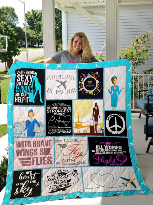 Buy Flight Attendant Getting High Is My Job Quilt Blanket & Quilt Bedding Set Great Customized Blanket Gifts For Birthday Christmas Thanksgiving