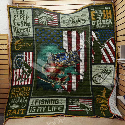 Buy Fishing Is My Life Quilt Blanket & Quilt Bedding Set Great Customized Gifts For Birthday Christmas Thanksgiving Perfect Gifts For Fishing Lover