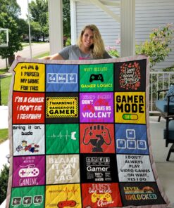 Buy Gamer Just One More Game Quilt Blanket & Quilt Bedding Set Great Customized Blanket Gifts For Birthday Christmas Thanksgiving