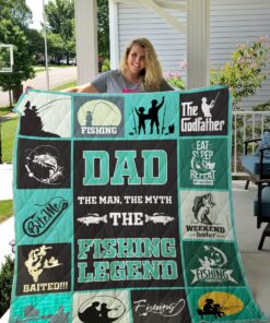 Buy Fishing Dad The Man The Myth The Fishing Legend Quilt Blanket & Quilt Bedding Set Great Customized Gifts For Birthday Christmas Thanksgiving Father'S Day Perfect Gifts For Fishing Lover