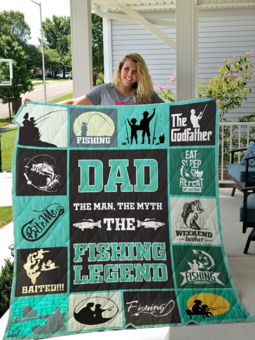 Buy Fishing Dad The Man The Myth The Fishing Legend Quilt Blanket & Quilt Bedding Set Great Customized Gifts For Birthday Christmas Thanksgiving Father'S Day Perfect Gifts For Fishing Lover