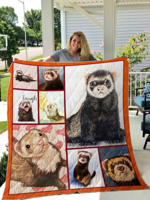 Buy Ferret Quilt Blanket & Quilt Bedding Set Great Customized Gifts For Birthday Christmas Thanksgiving Perfect Gifts For Ferret Lover