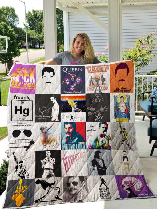 Buy Freddie Mercury T-Shirt Quilt Blanket & Quilt Bedding Set For Fans