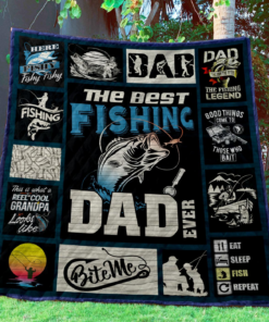 Buy Fishing The Best Fishing Dad Ever Quilt Blanket & Quilt Bedding Set Great Customized Gifts For Birthday Christmas Thanksgiving Father'S Day