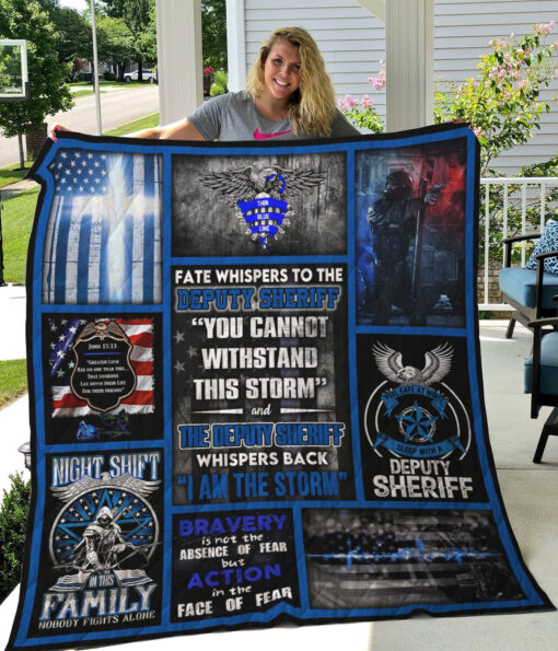 Buy Feel Safe At Night Sleep With A Deputy Sheriff Quilt Blanket & Quilt Bedding Set Great Customized Blanket Gifts For Birthday Christmas Thanksgiving