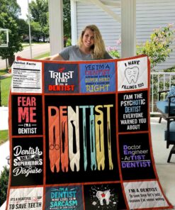 Buy Fear Me I'M A Dentist Quilt Blanket & Quilt Bedding Set Great Customized Blanket Gifts For Birthday Christmas Thanksgiving