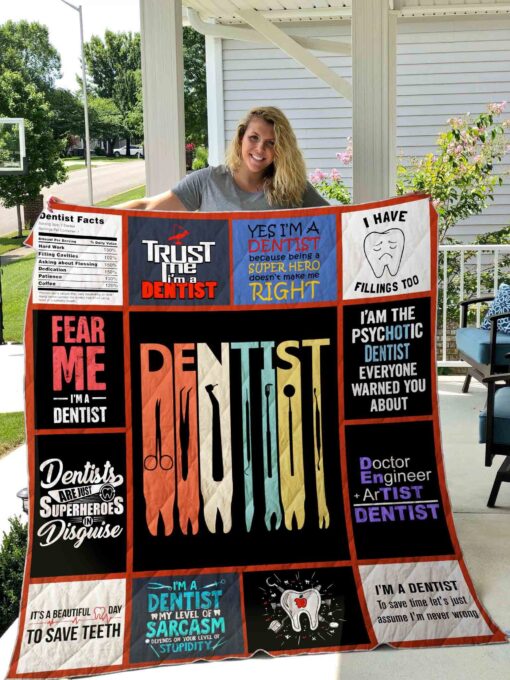 Buy Fear Me I'M A Dentist Quilt Blanket & Quilt Bedding Set Great Customized Blanket Gifts For Birthday Christmas Thanksgiving