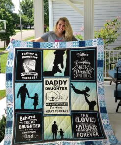 Buy Father And Daughter Best Team There Is Quilt Blanket & Quilt Bedding Set Great Customized Gifts For Birthday Christmas Thanksgiving Perfect Gifts For Family