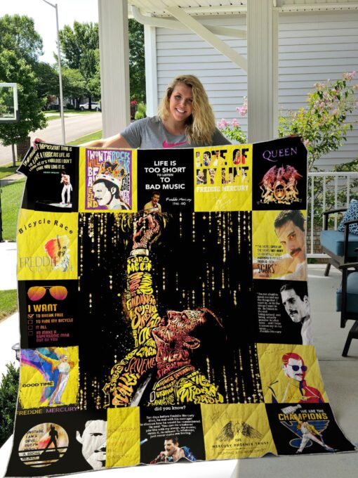 Buy Freddie Mercury T-Shirt Quilt Blanket & Quilt Bedding Set