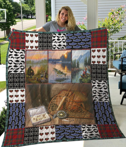 Buy Fishing Equipment Quilt Blanket & Quilt Bedding Set Great Customized Gifts For Birthday Christmas Thanksgiving Perfect Gifts For Fishing Lover