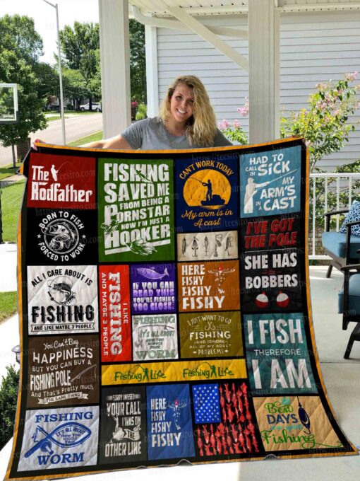 Buy Fishing All I Care About Is Fishing Quilt Blanket & Quilt Bedding Set Great Customized Gifts For Birthday Christmas Thanksgiving Perfect Gifts For Fishing Lover