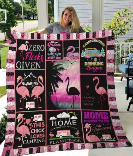 Buy Flamingo Campground Drinking League Quilt Blanket & Quilt Bedding Set Great Customized Blanket Gifts For Birthday Christmas Thanksgiving Flamingo Lovers