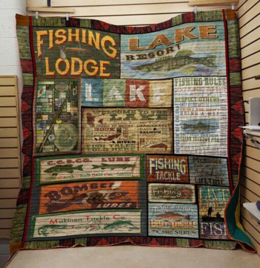 Buy Fishing Lodge Quilt Blanket & Quilt Bedding Set Great Customized Gifts For Birthday Christmas Thanksgiving Perfect Gifts For Fishing Lover