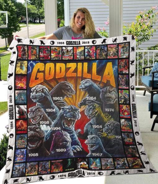 Buy Godzilla Quilt Blanket & Quilt Bedding Set Gift Ideas For Fans Loves Godzilla