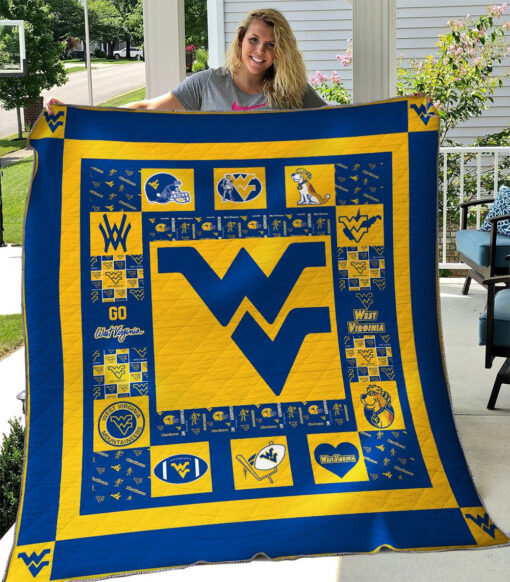 Buy Go West Virginia Mountaineers Quilt Blanket & Quilt Bedding Set Great Customized Blanket Gifts For Birthday Christmas Thanksgiving