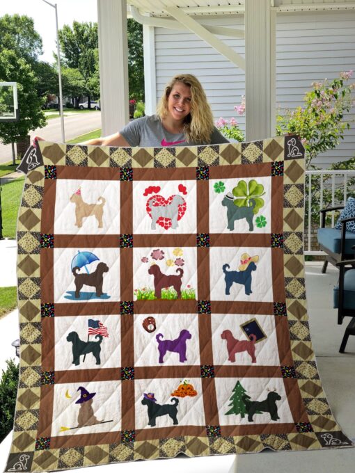 Buy Goldendoodle Pattern Quilt Blanket & Quilt Bedding Set Great Customized Blanket Gifts For Birthday Christmas Thanksgiving