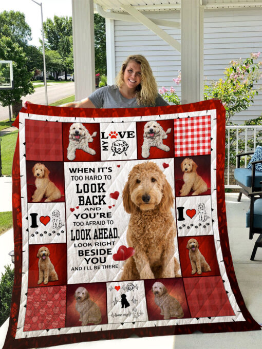 Buy Goldendoodle Look Right Beside You And I'Ll Be There Quilt Blanket & Quilt Bedding Set Great Customized Blanket Gifts For Birthday Christmas Thanksgiving