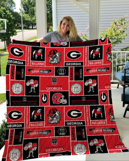 Buy Georgia Bulldogs Go Dawgs Quilt Blanket & Quilt Bedding Set Great Customized Blanket Gifts For Birthday Christmas Thanksgiving