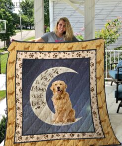 Buy Golden Retriever I Love You To The Moon And Back Quilt Blanket & Quilt Bedding Set Great Customized Blanket Gifts For Birthday Christmas Thanksgiving