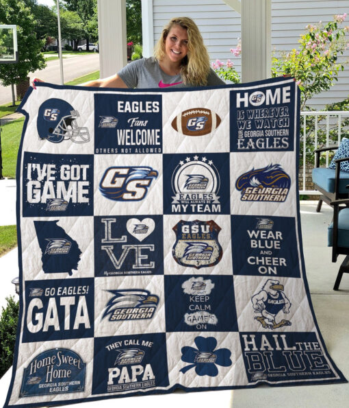 Buy Georgia Southern Eagles Quilt Blanket & Quilt Bedding Set Great Customized Blanket Gifts For Birthday Christmas Thanksgiving