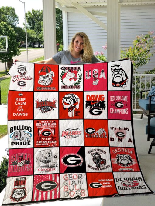 Buy Georgia Bulldogs It'S In My Dna Quilt Blanket & Quilt Bedding Set Great Customized Blanket Gifts For Birthday Christmas Thanksgiving