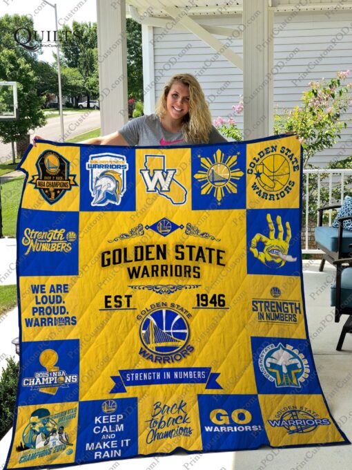 Buy Golden State Warriors Quilt Blanket & Quilt Bedding Set Ver 17