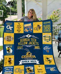 Buy Georgia Tech Yellow Jackets Quilt Blanket & Quilt Bedding Set 01