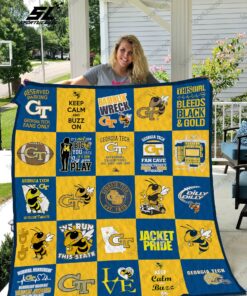 Buy Georgia Tech Yellow Jackets Quilt Blanket & Quilt Bedding Set 02