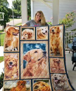 Buy Golden Retriever Picture Art Quilt Blanket & Quilt Bedding Set Great Customized Blanket Gifts For Birthday Christmas Thanksgiving