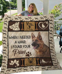 Buy German Shepherd When I Needed A Hand I Found Your Paw Quilt Blanket & Quilt Bedding Set Great Customized Blanket Gifts For Birthday Christmas Thanksgiving