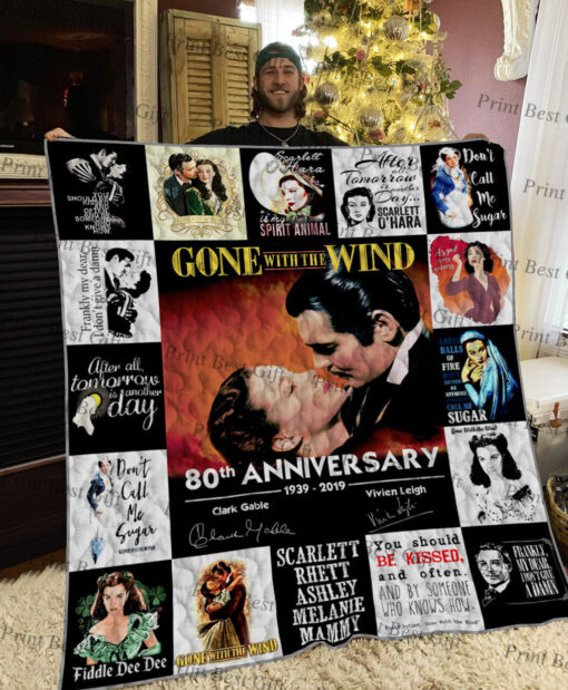 Buy Gone With The Wind Poster Quilt Blanket & Quilt Bedding Set