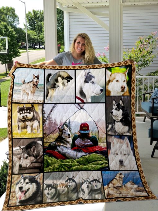 Buy Go Outside With Siberian Husky Quilt Blanket & Quilt Bedding Set Great Customized Blanket Gifts For Birthday Christmas Thanksgiving