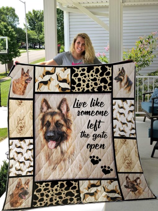 Buy German Shepherd Live Like Someone Left The Gate Open Quilt Blanket & Quilt Bedding Set Great Customized Blanket Gifts For Birthday Christmas Thanksgiving