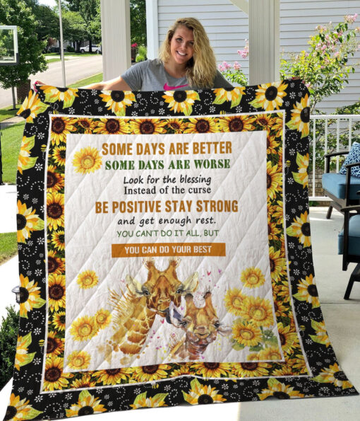 Buy Giraffe Sunflower Some Days Are Better Some Days Are Worse Quilt Blanket & Quilt Bedding Set Great Customized Blanket Gifts For Birthday Christmas Thanksgiving Perfect Gifts For Giraffe Lovers