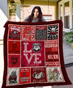 Buy Georgia Bulldogs Keep Calm And Yell Go Dawgs Quilt Blanket & Quilt Bedding Set Great Customized Blanket Gifts For Birthday Christmas Thanksgiving