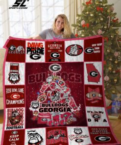 Buy Georgia Bulldogs Christmas Tree Quilt Blanket & Quilt Bedding Set Great Customized Blanket Gifts For Birthday Christmas Thanksgiving